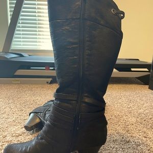 Knee high black boots